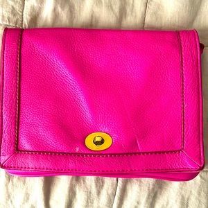 Vintage J.Crew Pink Leather Crossbody Bag